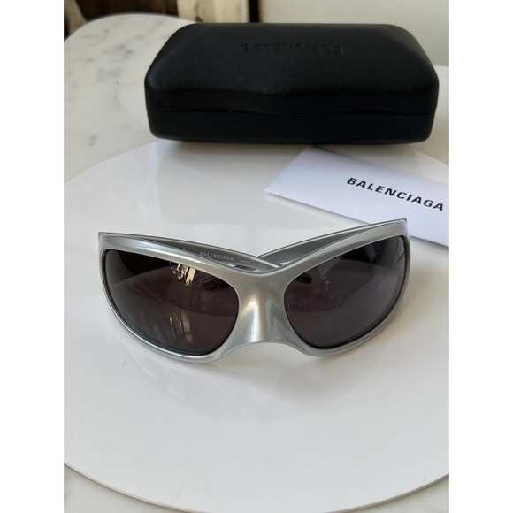 Balenciaga BB0252S-005 Sunglasses, SIlver/Grey main image 1